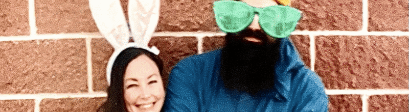 Katie and Jeff McLain. Barnstormers Stadium. Photobooth. Gif.